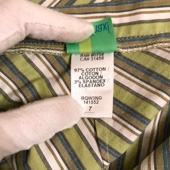 Pencil Skirt.BCBG/To The Max!. size 7.Striped Green/blue/white.EUC - Picture 8 of 12